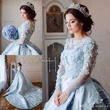 Are you looking for long sleeve wedding dresses tbdress is a best place to buy wedding dresses. Blue Long Sleeve Wedding Dresses Long Sleeve Wedding Dresses Blue Sky Blue Bridal Dresses L Long Wedding Dresses Applique Wedding Dress Boho Wedding Dress Lace