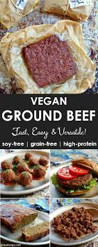 Vegan Ground Beef Grain Free High Protein Nut Free Recipe Vegan Ground Beef Soy Free Vegan Vegetarian Vegan Recipes