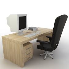 Cartoon Office Desk 3d Model
