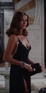 Custom Made Deep V Neckline Gown By Rosemary Burrows Costume Designer In The Spy Who Loved Me Bond Girl Dresses Bond Girl Outfits James Bond Dresses