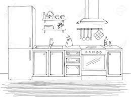 Check spelling or type a new query. Kitchen Room Graphic Black White Home Interior Sketch Illustration Royalty Free Cliparts Vectors And Stock Illustration Image 149910621