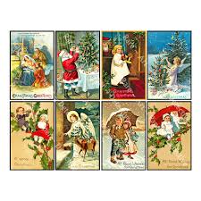 4 each of 12 designs (24) 5 x 7 sheets of matte foil card stock Christmas Stickers Deluxe Set Of 8 Old Fashioned Postcard Etsy Postcard Art Merry Christmas Vintage Christmas Stickers