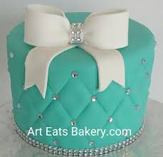 Modern 60th Birthday Cakes For Ladies Teal Quilted Fondant Custom Modern Girl S 13th Birthday Cake With Rhinestone Bling Ribbons And Edible Bow Cupcakes Tiffany Cakes Girl Cakes 13 Birthday Cake