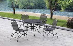 The best backyard creations patio furniture discount, sets and relaxing with description also missing a garden parts eventually wear out all. Backyard Creations Wrought Iron Black 5 Piece Dining Patio Set At Menards