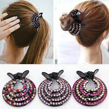 Wholesale Women Hair Clip Pin Rhinestone Hairpin Ponytail Holder Hair Bun Maker Fashion Clothing Shoe Rhinestone Hair Pin Crystal Hair Pins Hair Clips Girls