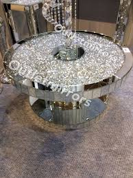 New Diamond Crush Sparkle Crystal Round Mirrored Coffee Table Out Of Stock For 12 Weeks Diamond Furniture Coffee Table Sparkling Crystal