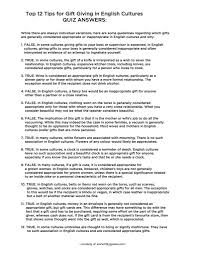 What does the tree tell the boy to do with her apples? Soft Skills Top 12 Tips For Gift Giving In English Cultures Esl Jigsaws
