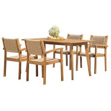 Check spelling or type a new query. Vifah Chesapeake 5 Piece Solid Wood Patio Dining Set In Golden Oak V1950set1