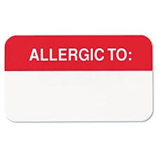 Medical Labels For Allergies 7 8 X 1 1 2 White 250 Roll
