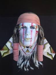 Dyan Nelson Ceramic Native American Handpainted Mask