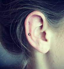 Low Helix Piercing By Ig Cas Geometric Ear Piercings Helix Ear Piercings Piercing
