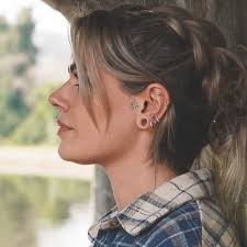 Light Skin Tone Silicone Double Flare Tunnel Silicone Ear Gauges for  Stretched Ears Ear Stretchers Flesh Tunnels