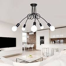 Browse a large selection of modern ceiling light fixtures, including pendant lighting, chandeliers, track lighting and kitchen and bathroom ceiling lights. Ceiling Light Fixture Modern Led Ceiling Lights Fixture E27 3 5 Heads Home Lighting Ceiling Lamp Living Room Black Color Lampen Lustre Abajur Luminaria Color Black 5 Heads Buy Online In