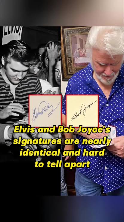 Elvis and Bob Joyce’s signatures are nearly identical and hard to tell  apart.#foryoupage #fypシ゚viral #elvis #usa #graceland