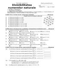 Afirmatia 5/ 15 este., 124 se divide cu. 5 5 Test Divizibilitatea Numerelor Naturale