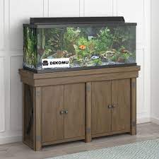 Aquarium satu ini bisa kamu jadikan pilihan sebagai penghias ruangan, dimana aquarium ini memiliki desain yang menarik dan unik. Meja Aquarium Kayu Rustic Kabinet Untuk Aquascape Dekomu Com