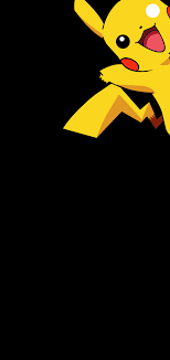 Pikachu Waves In Amoled Galaxy S10 Hole Punch Wallpaper