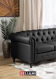 Es wird das dekorative herzstück ihres wohnzimmers werden, also sollten sie den stil auswählen, der am besten zu ihrer. 3 Sitzer Sofa Kunstleder Schwarz Chesterfield Kunstleder Sofa Sofa Haus Deko