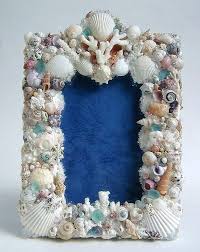 Las piedras son elemento natural de decoración. Marco Para Foto O Espejo Seashell Frame Seashell Crafts Shell Crafts