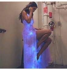 Allow the flower to sit in the water for several hours to absorb the fluorescent highlighter ink! Dress Long Dress Glow In The Dark Princess Flowers Stars Prom Dress Prom Gown Beautiful Gorgeous Galaxy Dress Sweet 16 Dresses Dresses