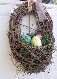 Dltk's crafts for kids easter crafts for kids. Easter Wreath Nest With Sparkle Eggs Grapevine Ready To Ship Easter Wreaths Easter Door Decor Easter Diy