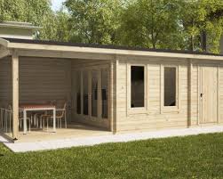 Garden Room Super Nora E With Veranda And Shed 15 M2 8 X 3 M 44 Mm Summer House 24 Garden Log Cabins Summer House Garden Wooden Garden Buildings