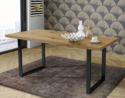 Z metal table legs set of 2 top plate metalltische. Esstisch 160 Breit Abpt402 Von Forte Artisan Eiche Metall Schwarz