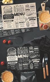Burger Menu Template Printdesign Graphics Designcollections Graphicriver Designsets Food Designresource Collections Grap Carte Restaurant Cuisine Menu