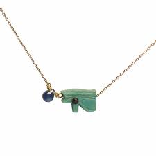 Facts about the eye of horus the eye of horus was a key symbol in the egyptian culture, representing horus and the moon. Ancient Egyptian Faience Eye Of Horus 18k Gold Necklace Ancienne Ambiance