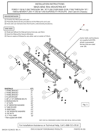 › how to install gooseneck ball. Installation Instructions 58425 Base Rail Mounting Kit Manualzz