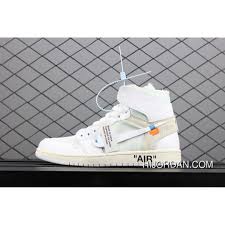 Air Jordan 1 X Off White Aj1 Pure White Collaboration Aq0818 100 For Sale