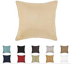 Dreamhome 26 X 26 Inches Beige Color Faux Suede Decorative Euro Pillow Cover Throw Pillow Case With H Decorative Euro Pillows Euro Pillow Covers Throw Pillows