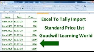 Tally Tdl For Import Standard Selling Price From Excel Excel To Tall Excel Microsoft Excel Get Started