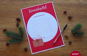 Kostenlose briefumschläge weihnachten vorlagen zum selbst. Wunschzettel Basteln Ideen Vorlage Zum Ausdrucken Mydays Magazin