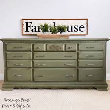 Dresser Refinished With Olive Chalk Paint In 2020 Dresser Refinish Home Decor Furniture Makeover