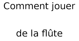 Comment Jouer De La Flute