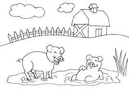 Top 15 peppa pig coloring pages for kids: Pig Mud Bath Farm Coloring Page Coloring Sky