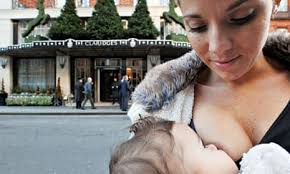 Mothers breastfeed outside Claridge's in support of woman told to cover up 