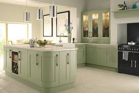 Love This Pistachio Color Glass Fronted Kitchen Cabinets Diy Kitchen Cabinets Painting Kitchen Fittings