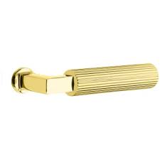 Emtek privacy lock push pins are screwed into a privacy latch and used to lock a privacy door set; Emtek C520skus3nl Unlacquered Brass Straight Knurled Privacy Door Lever Set With Concealed Fasteners From The Select Brass Collection Handlesets Com