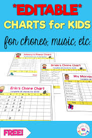 Free Charts For Littles Editable Charts For Kids Kids