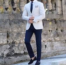 Black Blazer Blue Pants White Jacket On Blue Pants Mens Fashion Blazer Mens Fashion Suits Mens Fashion Classy