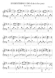 All music sheet in excellent quality from professional musicians!. Bryan Adams Everything I Do I Do It For You Sheet Music For Piano Solo Musescore Com