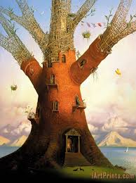 Family tree painting with photos. Vladimir Kush Family Tree Painting Family Tree Print For Sale