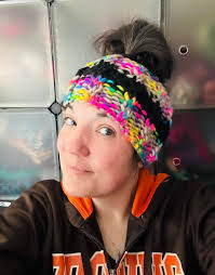 Neon yarn for a knit headband