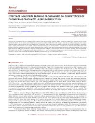 Noraniza binti ahmad daud bachelor of science (hons) major in chemistry. Pdf Effects Of Industrial Training Programmes On Competencies Of Engineering Graduates A Preliminary Study