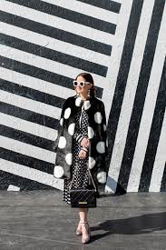 Black And White Polka Dot Fur Coat Polka Dot Pleated Midi Skirt Pleated Midi Skirt Fashion Style