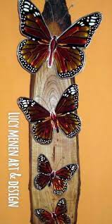 Mariposas Monarca En Arte Repujado Sobre Anillo De Madera Cedro Tratado Como Hacer Mariposas Arte De Hojalata Artesanias Metalicas
