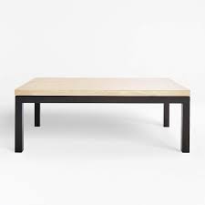 42 modern slat door coffee table, slate gray by walker edison (1) $219. Parsons Travertine Top Dark Steel Base 48x28 Small Rectangular Coffee Table Reviews Crate And Barrel