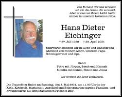 De lokale fisker som tidligere år fra 1.juni og 23. Traueranzeigen Von Hans Dieter Eichinger Schwaebische De Trauerportal